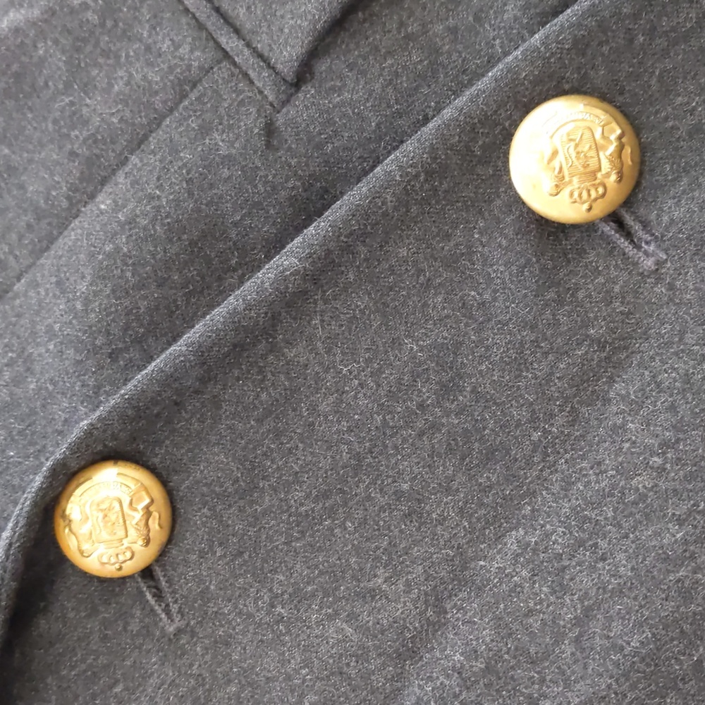 STUNNING Vintage Talbot's Grey Wool Double Breasted Blazer w/Gold Button… - Picture 7 of 12